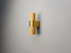 Up and Down Außenwandleuchte TEMI Aluminium Gold, Höhe 23,5cm