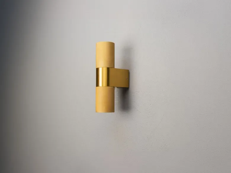 Up and Down Außenwandleuchte TEMI Aluminium Gold, Höhe 23,5cm