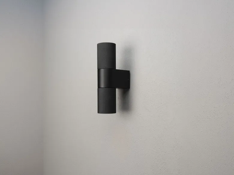 Up and Down Außenwandleuchte TEMI Aluminium Schwarz, Höhe 23,5cm