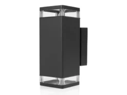 Up and Down LED Außenwandleuchte Aluminium Schwarz, Höhe 23cm