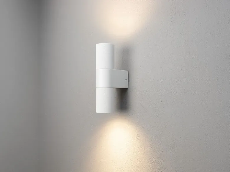 Up and Down LED Außenwandleuchte Aluminium Weiß, Höhe 23,5cm