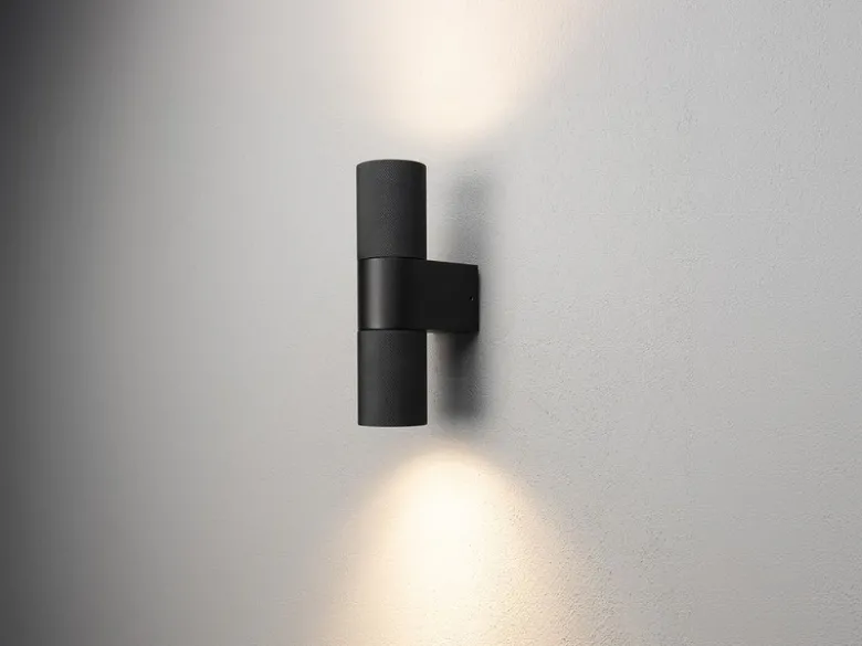 Up and Down LED Außenwandleuchte Aluminium Schwarz, Höhe 23,5cm