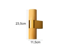 Up and Down LED Außenwandleuchte Aluminium Gold, Höhe 23,5cm
