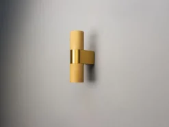 Up and Down LED Außenwandleuchte Aluminium Gold, Höhe 23,5cm