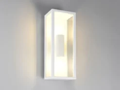Up & Down Außenwandleuchte GARONNE in Weiß mit Glas, Höhe 38cm