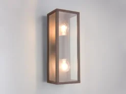 Up & Down Außenwandleuchte GARONNE in Rostoptik mit Glas, Höhe 38cm