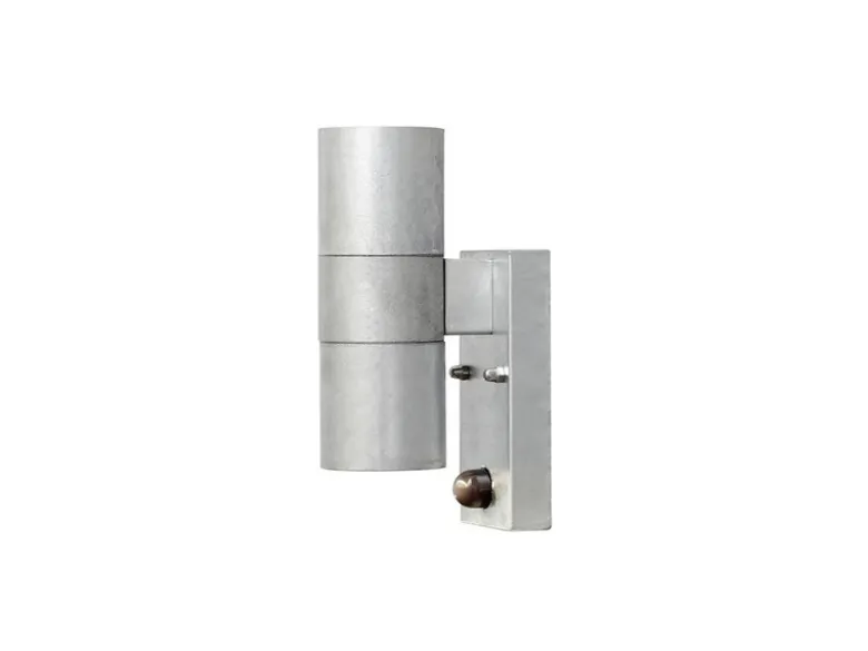 Up-Down Außenwandleuchte MODENA mit Bewegungsmelder, Höhe 20cm, Silber