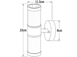 Up-Down Edelstahl Außenwandleuchte MODENA mit Glas weiß, Höhe 23cm