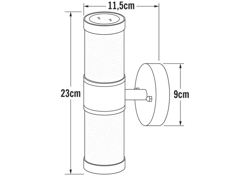 Up-Down Edelstahl Außenwandleuchte MODENA mit Glas weiß, Höhe 23cm