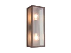 Up & Down LED Außenwandleuchte in Rostoptik mit Glas, Höhe 38cm