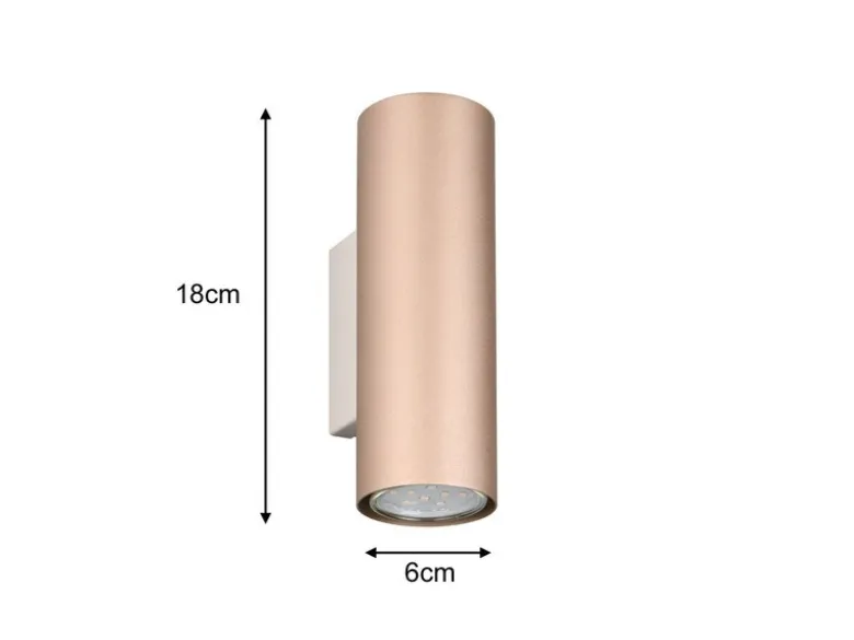 Up Down Wandleuchte MARLEY Metall Coffee, Höhe 18cm