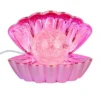 USB Muschel Tischlampe Pink mit RGB Beleuchtung, Höhe 14cm