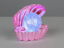 USB Muschel Tischlampe Pink mit RGB Beleuchtung, Höhe 14cm