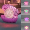 USB Muschel Tischlampe SHELLY Pink mit RGB Beleuchtung, Höhe 14cm