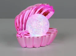 USB Muschel Tischlampe SHELLY Pink mit RGB Beleuchtung, Höhe 14cm