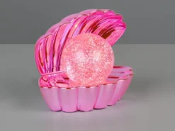 USB Muschel Tischlampe SHELLY Pink mit RGB Beleuchtung, Höhe 14cm