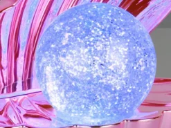 USB Muschel Tischlampe SHELLY Pink mit RGB Beleuchtung, Höhe 14cm