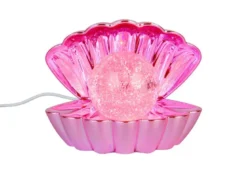 USB Muschel Tischlampe SHELLY Pink mit RGB Beleuchtung, Höhe 14cm