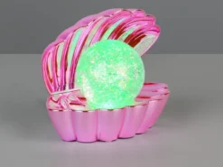 USB Muschel Tischlampe SHELLY Pink mit RGB Beleuchtung, Höhe 14cm
