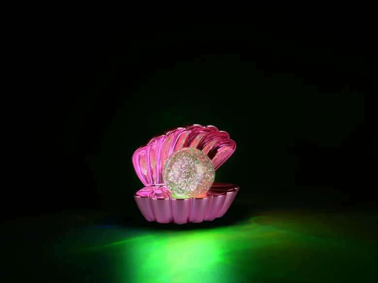 USB Muschel Tischlampe SHELLY Pink mit RGB Beleuchtung, Höhe 14cm