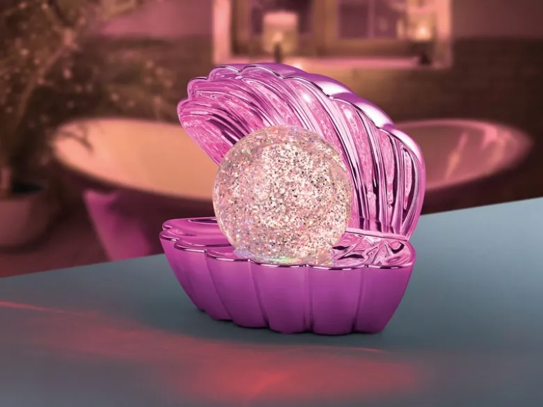 USB Muschel Tischlampe SHELLY Pink mit RGB Beleuchtung, Höhe 14cm