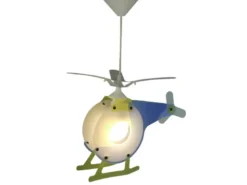 Verspielte Kinderzimmerpendelleuchte, inkl. Leuchtmittel, Design HUBSCHRAUBER