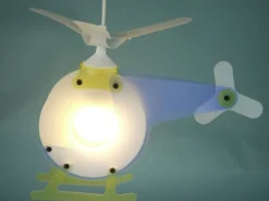 Verspielte Kinderzimmerpendelleuchte, inkl. Leuchtmittel, Design HUBSCHRAUBER