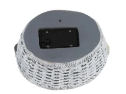 Verspielte LED Deko Solarleuchte Hund und Blumen im Korb, Höhe 13,5cm