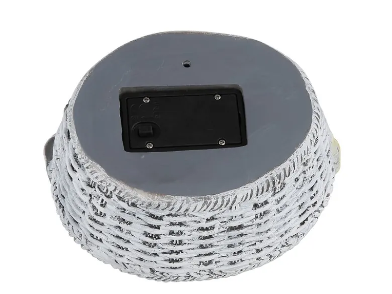 Verspielte LED Deko Solarleuchte Hund und Blumen im Korb, Höhe 13,5cm