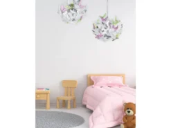 Verspielte LED Pendelleuchte 4 flammig mit bunten Schmetterlingen, Ø 50cm