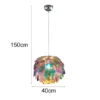 Verspielte LED Pendelleuchte mit bunten Kunststoffblättern, Ø 40cm