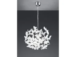 Verspielte Pendelleuchte BUTTERFLY 4 flammig mit bunten Schmetterlingen, Ø 50cm