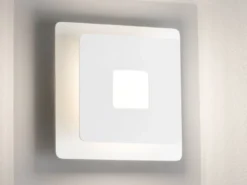 Verstellbare LED Wandleuchte HENNES Weiß eckig, Höhe 18cm
