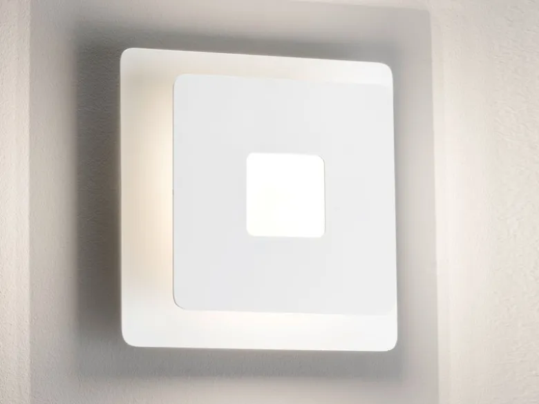 Verstellbare LED Wandleuchte HENNES Weiß eckig, Höhe 18cm