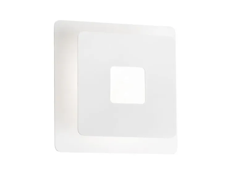 Verstellbare LED Wandleuchte HENNES Weiß eckig, Höhe 18cm