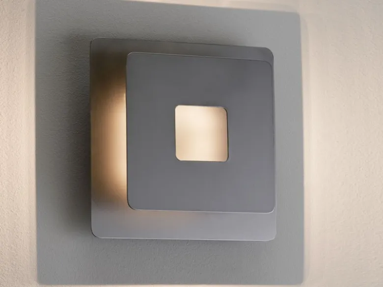Verstellbare LED Wandleuchte HENNES Schwarz eckig, Höhe 18cm