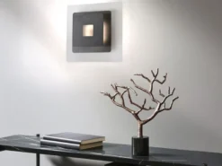 Verstellbare LED Wandleuchte HENNES Schwarz eckig, Höhe 18cm