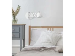 Verstellbare LED Wandleuchte mit Scherengelenk aus Metall in Weiß matt