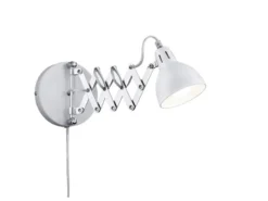 Verstellbare Wandleuchte SCISSOR mit Scherengelenk aus Metall in Weiß matt