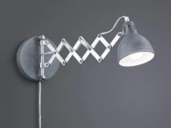 Verstellbare Wandleuchte SCISSOR mit Scherengelenk aus Metall in Betonfarben