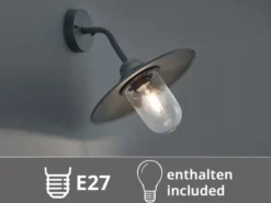 Vintage Außenwandleuchte in Anthrazit mit E27 LED, Höhe 32cm