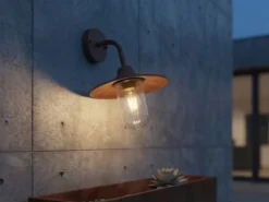 Vintage Außenwandleuchte in Rostoptik mit E27 LED, Höhe 32cm