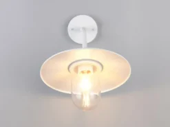 Vintage Außenwandleuchte in Weiß mit E27 LED, Höhe 32cm