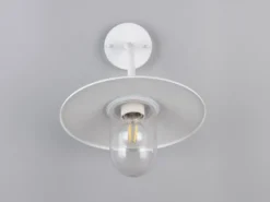 Vintage Außenwandleuchte in Weiß mit E27 LED, Höhe 32cm