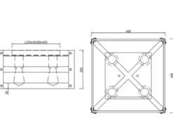 Vintage LED Deckenlampe mit Echtholz Lampenschirm, Quadrat 40cm