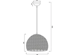 Vintage LED Pendelleuchte aus Metallgeflecht in Altmessing, Ø 36cm