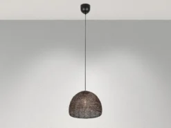 Vintage LED Pendelleuchte aus Metallgeflecht in Altmessing, Ø 36cm