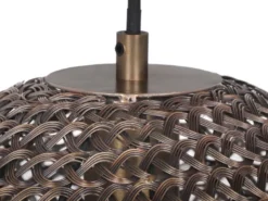 Vintage LED Pendelleuchte aus Metallgeflecht in Altmessing, Ø 36cm
