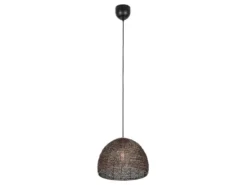 Vintage Pendelleuchte KAMARA aus Metallgeflecht in Altmessing, Ø 36cm