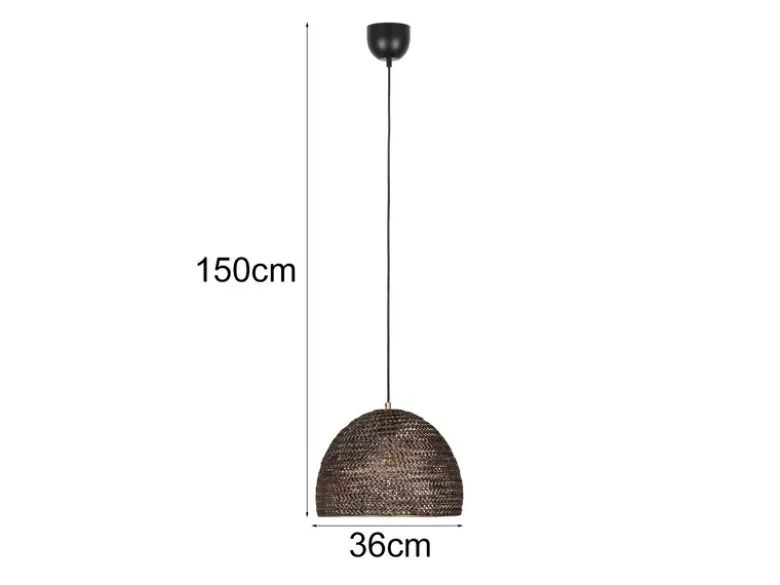 Vintage Pendelleuchte KAMARA aus Metallgeflecht in Altmessing, Ø 36cm